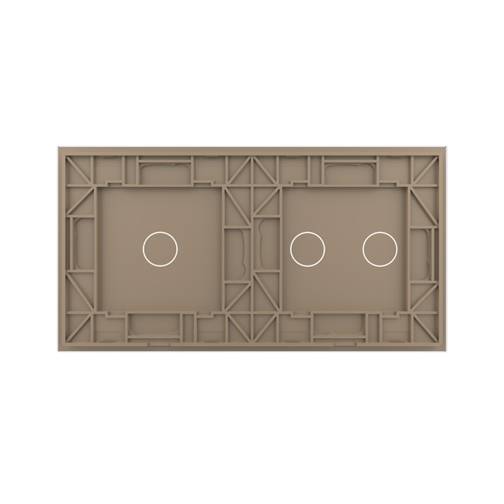 Plaque de finition en verre trempé 2 + 1 Boutons – Doré Mat