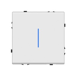 Interrupteur mécanique Poussoir 1 Bouton avec voyant lumineux – Blanc