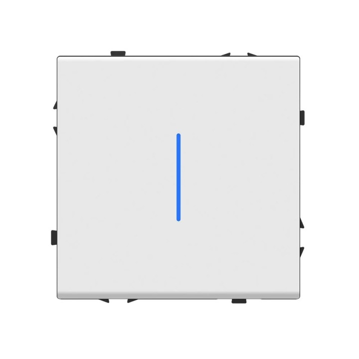 Interrupteur mécanique Poussoir 1 Bouton avec voyant lumineux – Blanc