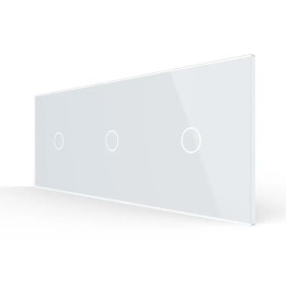 Triple Plaque de finition en verre tactile 3 circuits – Blanc Brillant