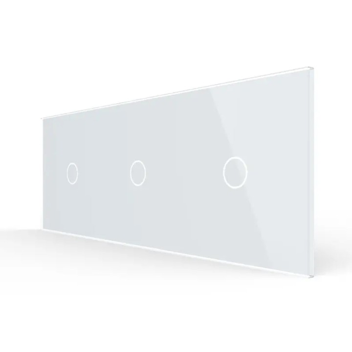 Triple Plaque de finition en verre tactile 3 circuits – Blanc Brillant