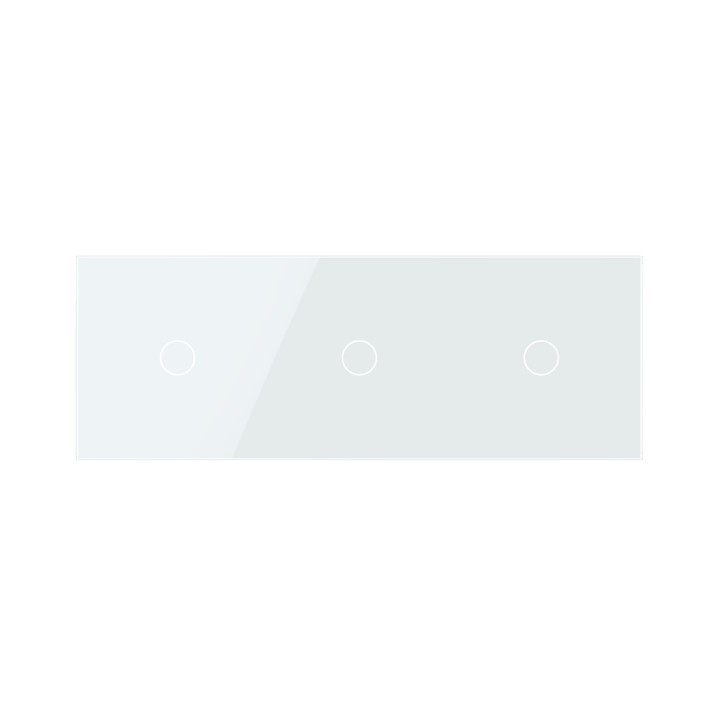 Triple Plaque de finition en verre tactile 3 circuits – Blanc Brillant