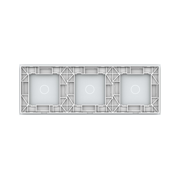 Triple Plaque de finition en verre tactile 3 circuits – Blanc Brillant