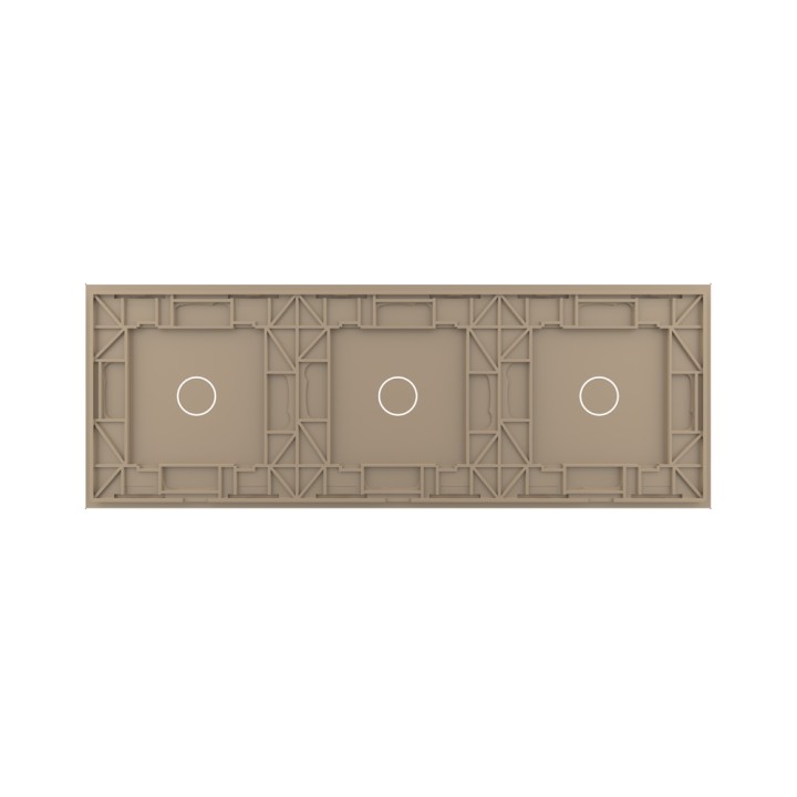 Triple Plaque de finition en verre tactile 3 circuits – Doré Brillant