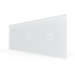 Triple Plaque de finition en verre tactile 3 circuits – Blanc Mat