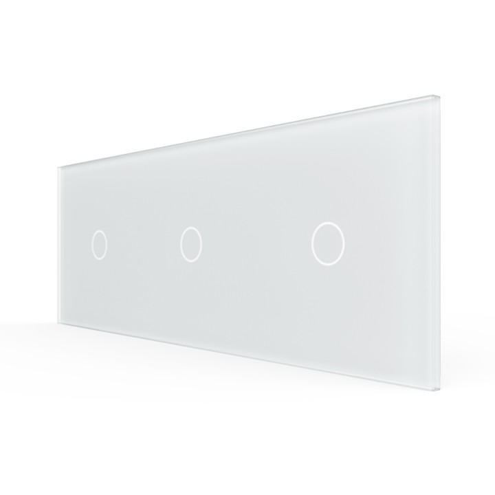 Triple Plaque de finition en verre tactile 3 circuits – Blanc Mat