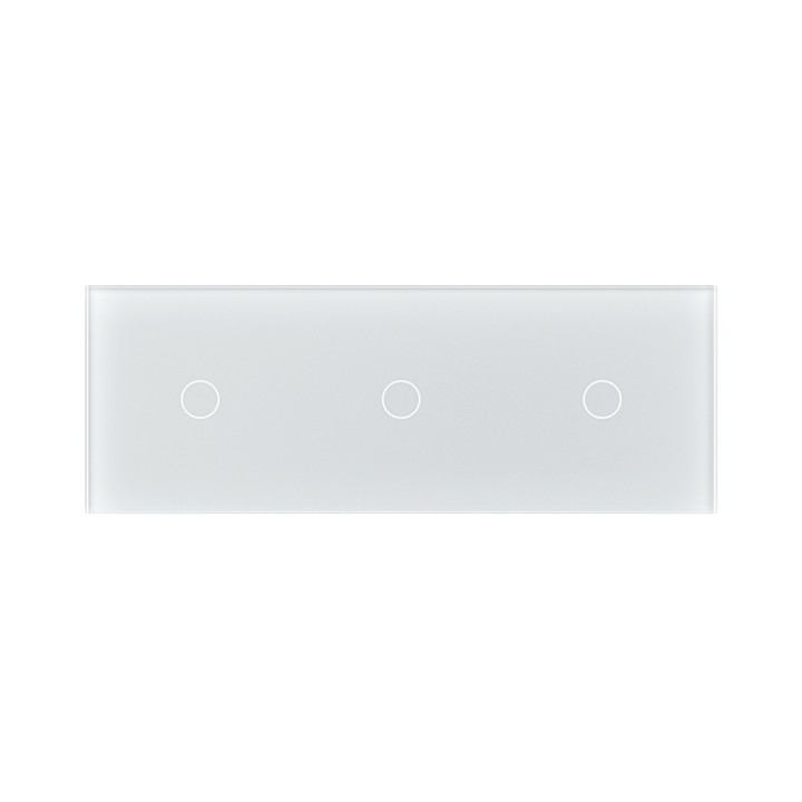 Triple Plaque de finition en verre tactile 3 circuits – Blanc Mat