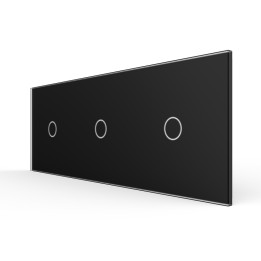 Triple Plaque de finition en verre tactile 3 circuits – Noir Mat