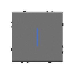 Interrupteur mécanique Poussoir 1 Bouton avec voyant lumineux – Gris