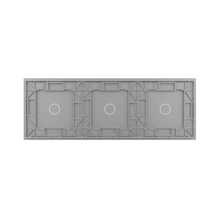 Triple Plaque de finition en verre tactile 3 circuits – Gris Mat