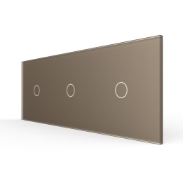 Triple Plaque de finition en verre tactile 3 circuits – Doré Mat