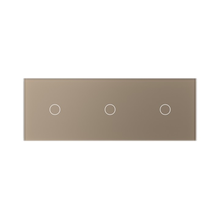 Triple Plaque de finition en verre tactile 3 circuits – Doré Mat