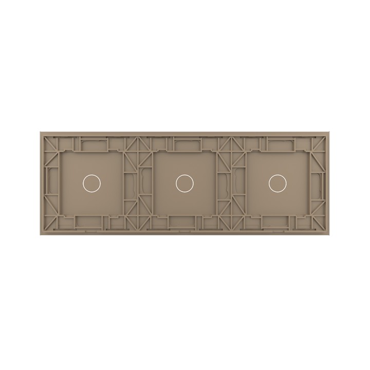 Triple Plaque de finition en verre tactile 3 circuits – Doré Mat