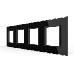 Plaque de finition en verre quadruple SR – Noir Brillant