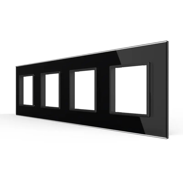 Plaque de finition en verre quadruple SR – Noir Brillant