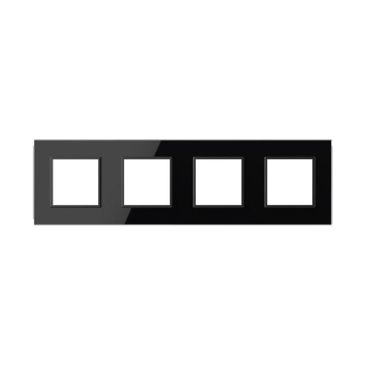 Plaque de finition en verre quadruple SR – Noir Brillant