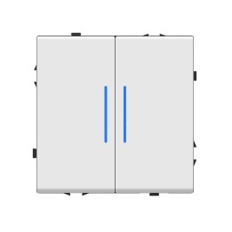 Interrupteur mécanique Poussoir 2 Boutons avec voyant lumineux – Blanc