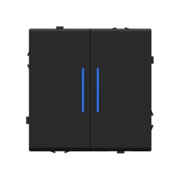 Interrupteur mécanique Poussoir 2 Boutons avec voyant lumineux – Noir